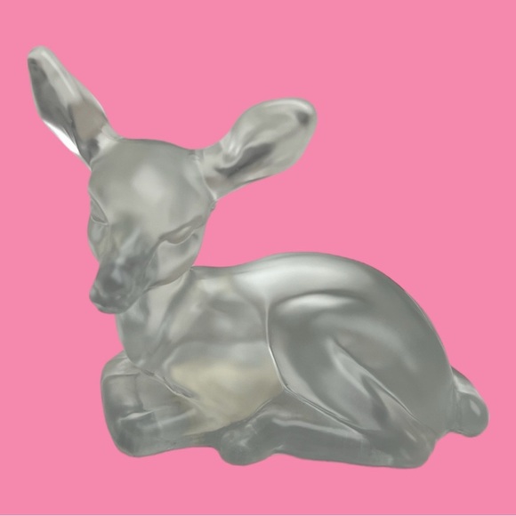 Fenton Other - Vintage Fenton Clear Satin Fawn Deer